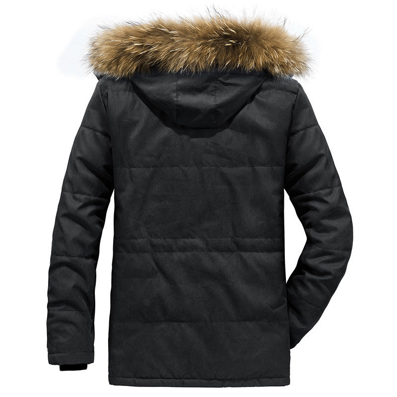 Arctic-Utility-Parka für Herren mit durchgehendem Teddyfutter, Zwei-Wege-Reißverschluss und abnehmbarer Fellkapuze