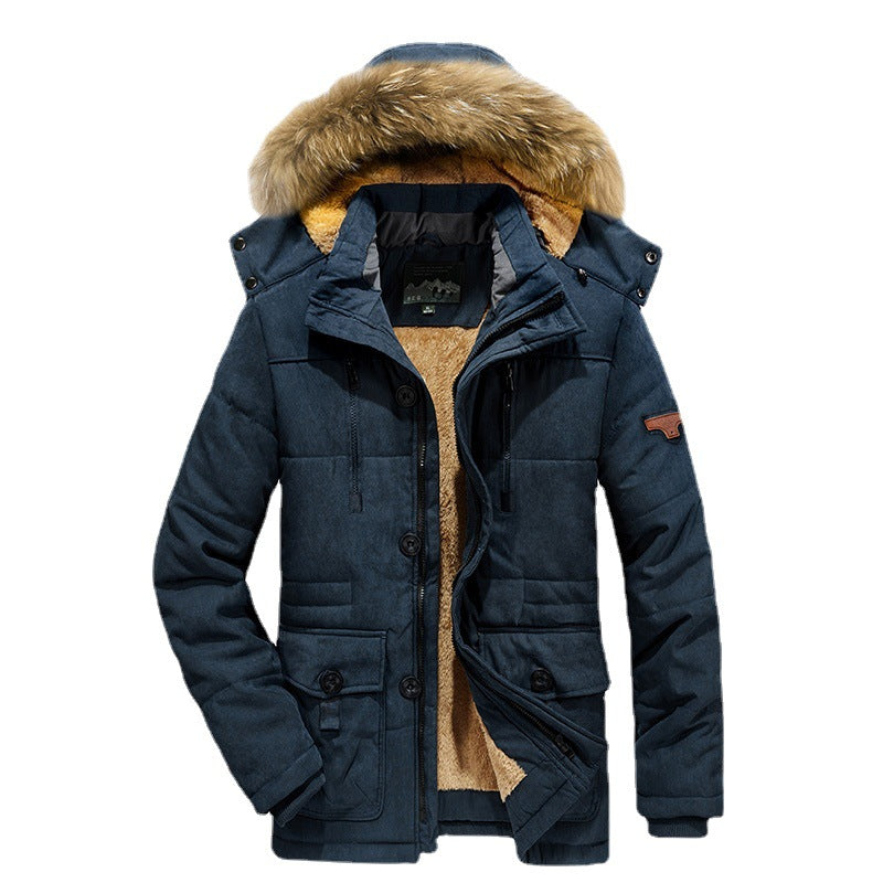 Arctic-Utility-Parka für Herren mit durchgehendem Teddyfutter, Zwei-Wege-Reißverschluss und abnehmbarer Fellkapuze