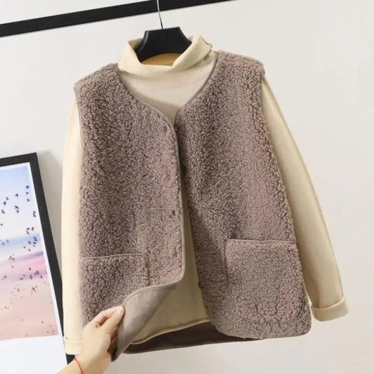 Ärmellose Strickweste mit Knopfleiste für Damen