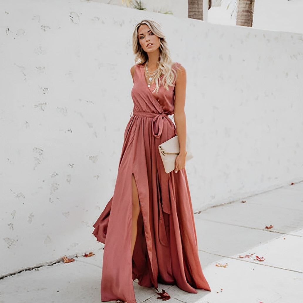 Ärmelloses A-Linien-Maxikleid für Damen
