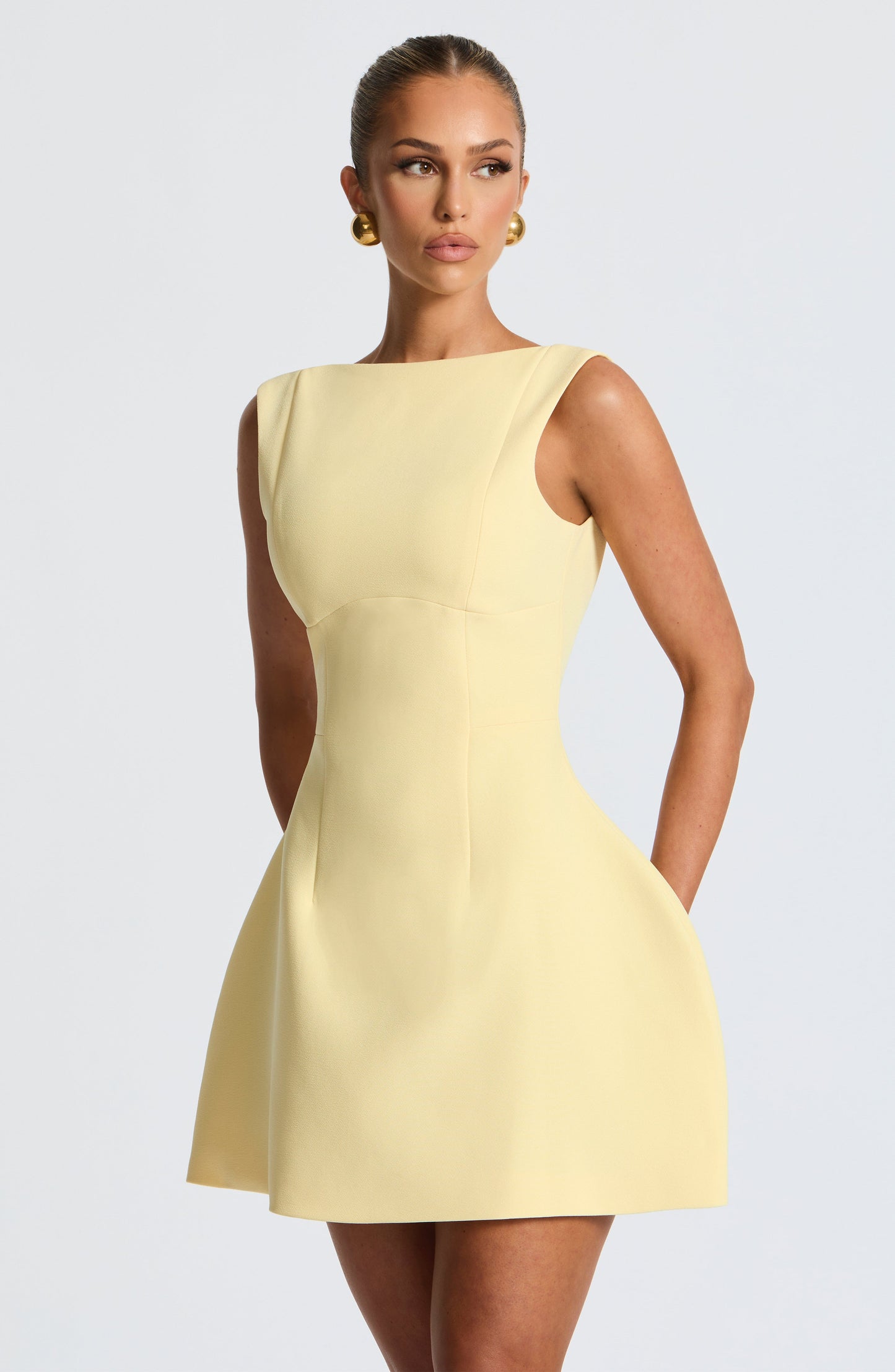 Ärmelloses A-Linien-Minikleid für Damen | Strukturiertes, ausgestelltes Skaterkleid
