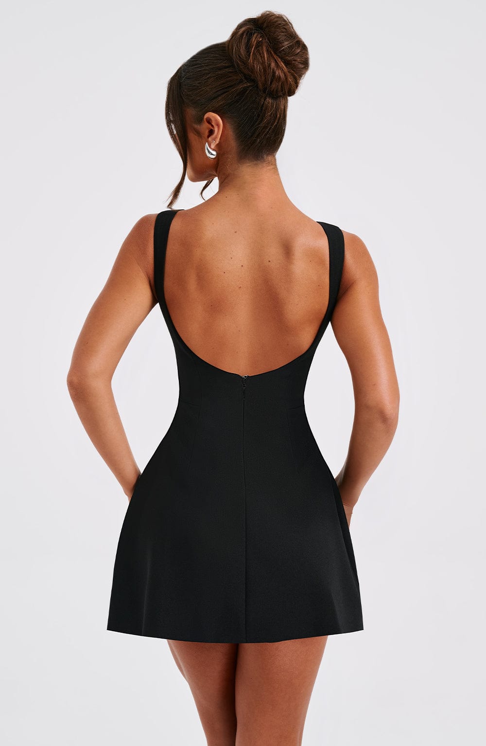 Ärmelloses A-Linien-Minikleid für Damen | Strukturiertes, ausgestelltes Skaterkleid
