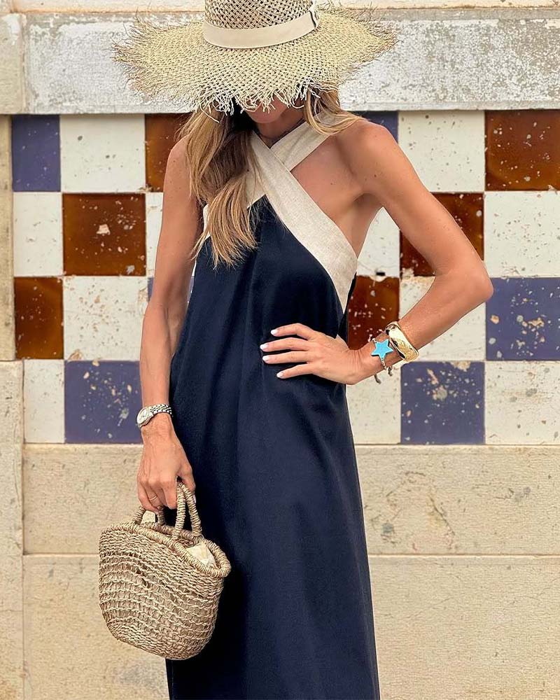 Ärmelloses Damen-Maxikleid in A-Linie