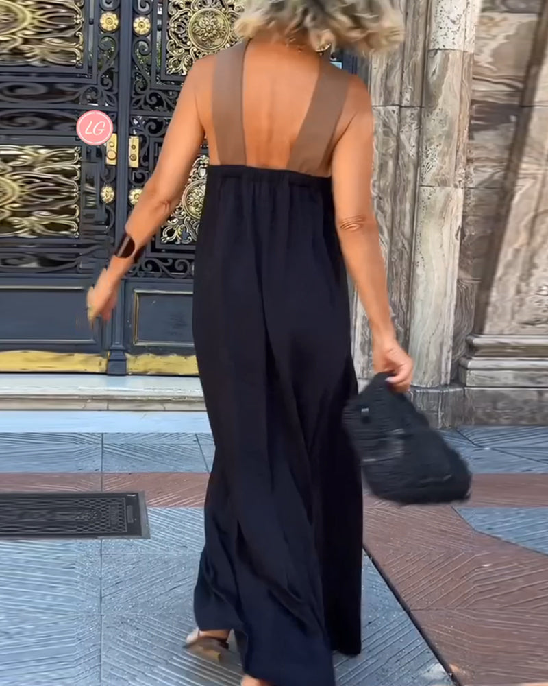 Ärmelloses Damen-Maxikleid in A-Linie