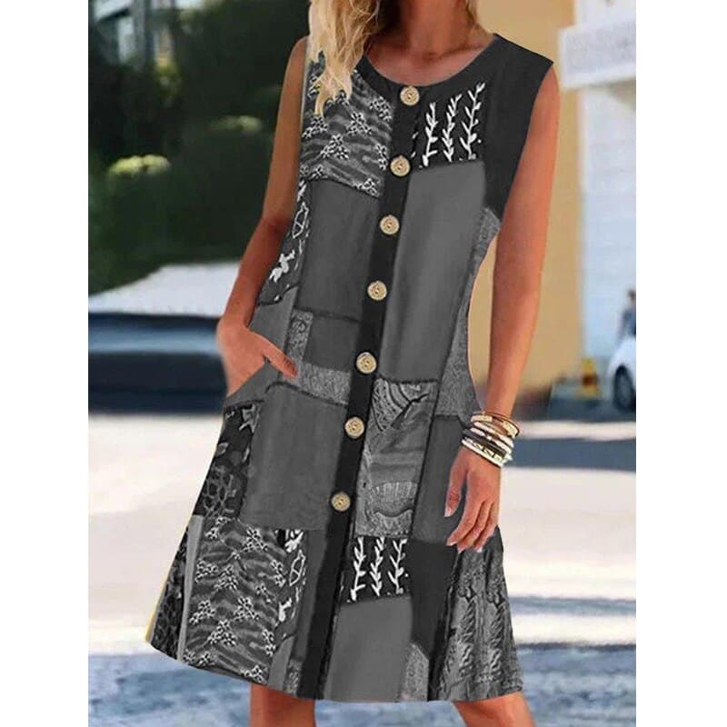 Ärmelloses Midikleid in A-Linie für Damen