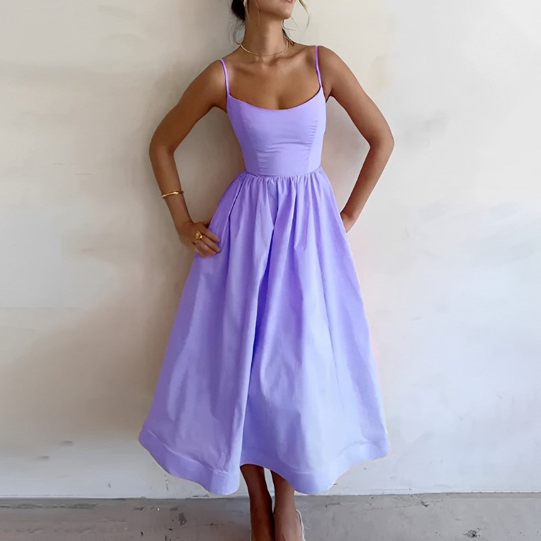 Ärmelloses Midikleid in A-Linie für Damen