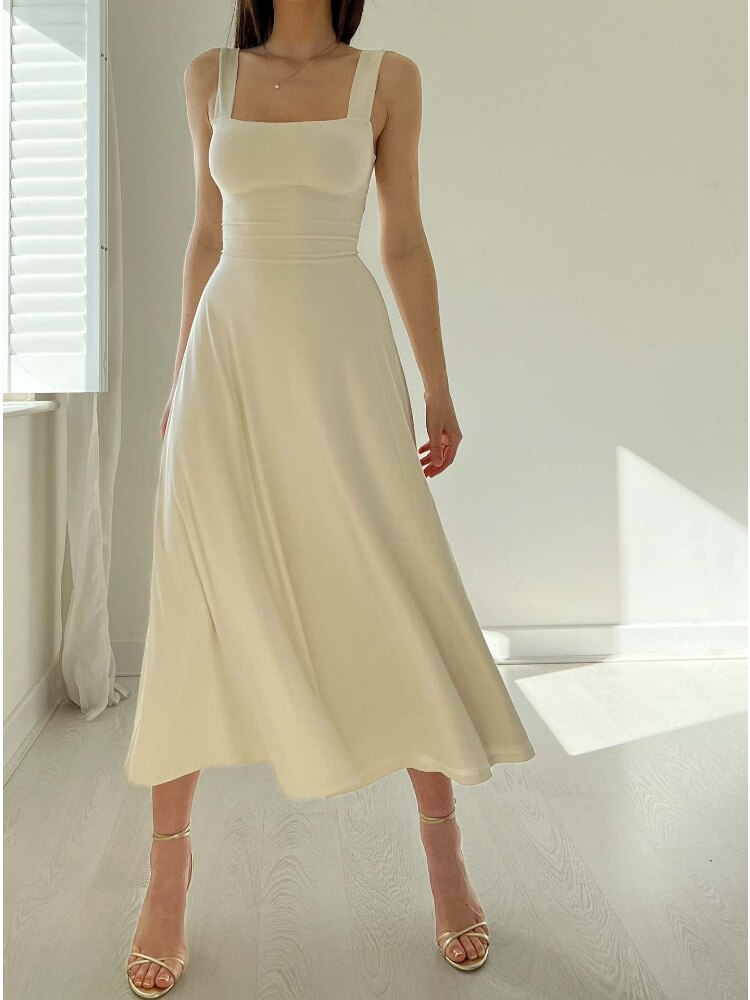 Ärmelloses Midikleid in A-Linie für Damen