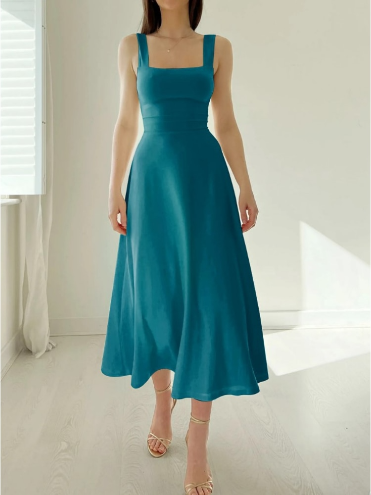 Ärmelloses Midikleid in A-Linie für Damen