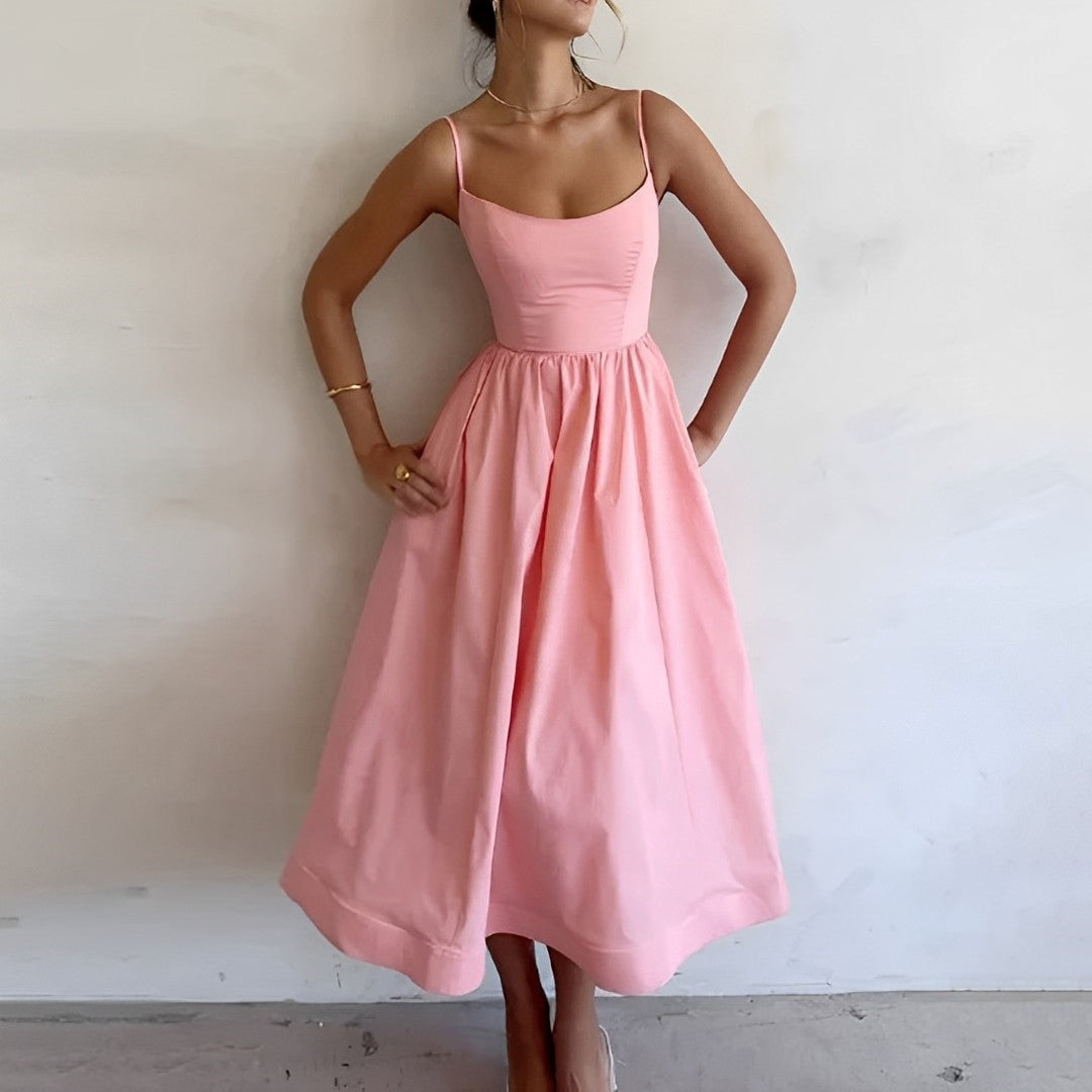 Ärmelloses Midikleid in A-Linie für Damen