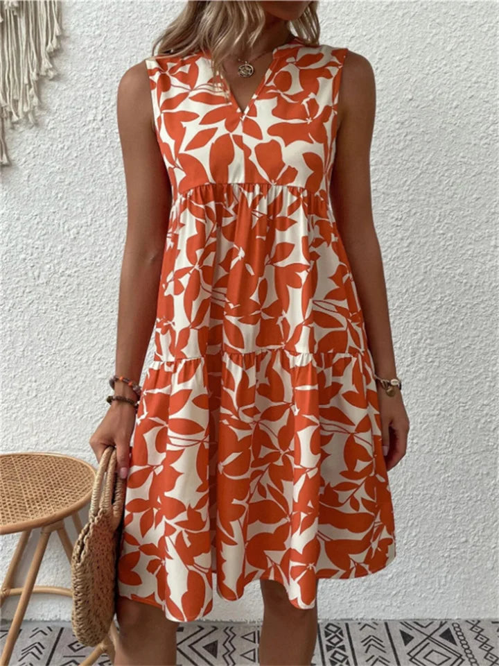 Ärmelloses Midikleid in A-Linie für Damen