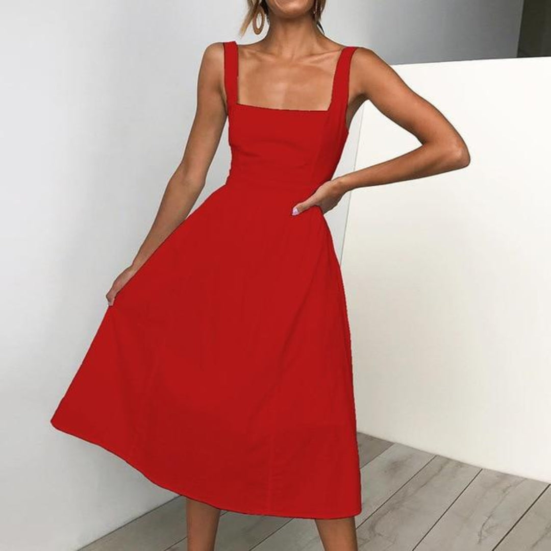 Ärmelloses Midikleid in A-Linie für Damen