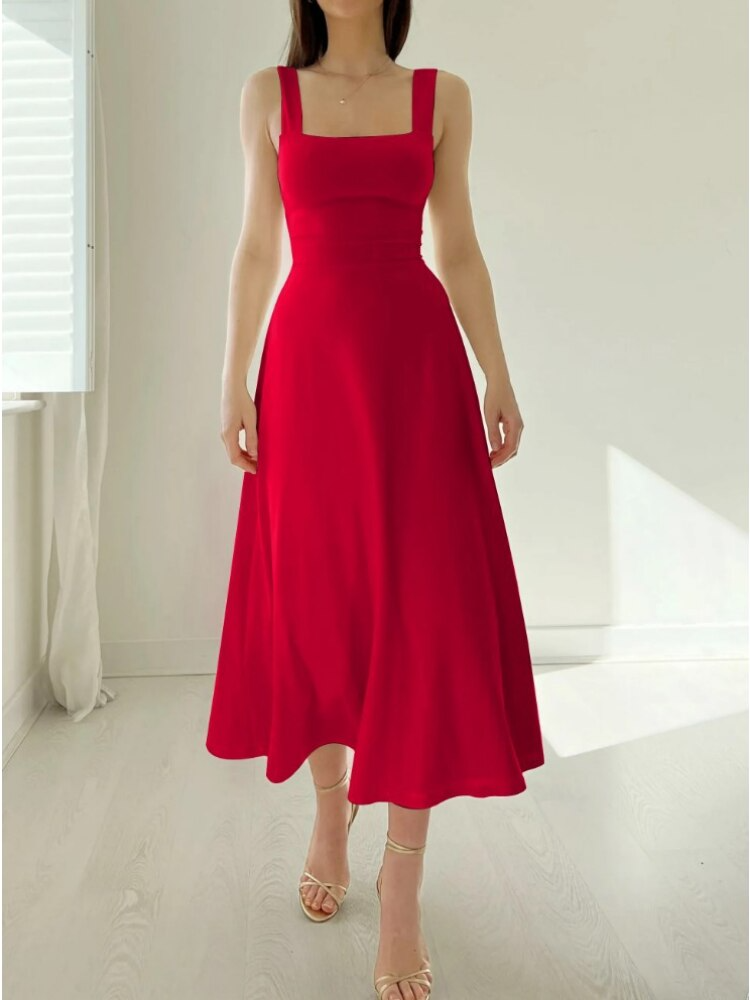 Ärmelloses Midikleid in A-Linie für Damen