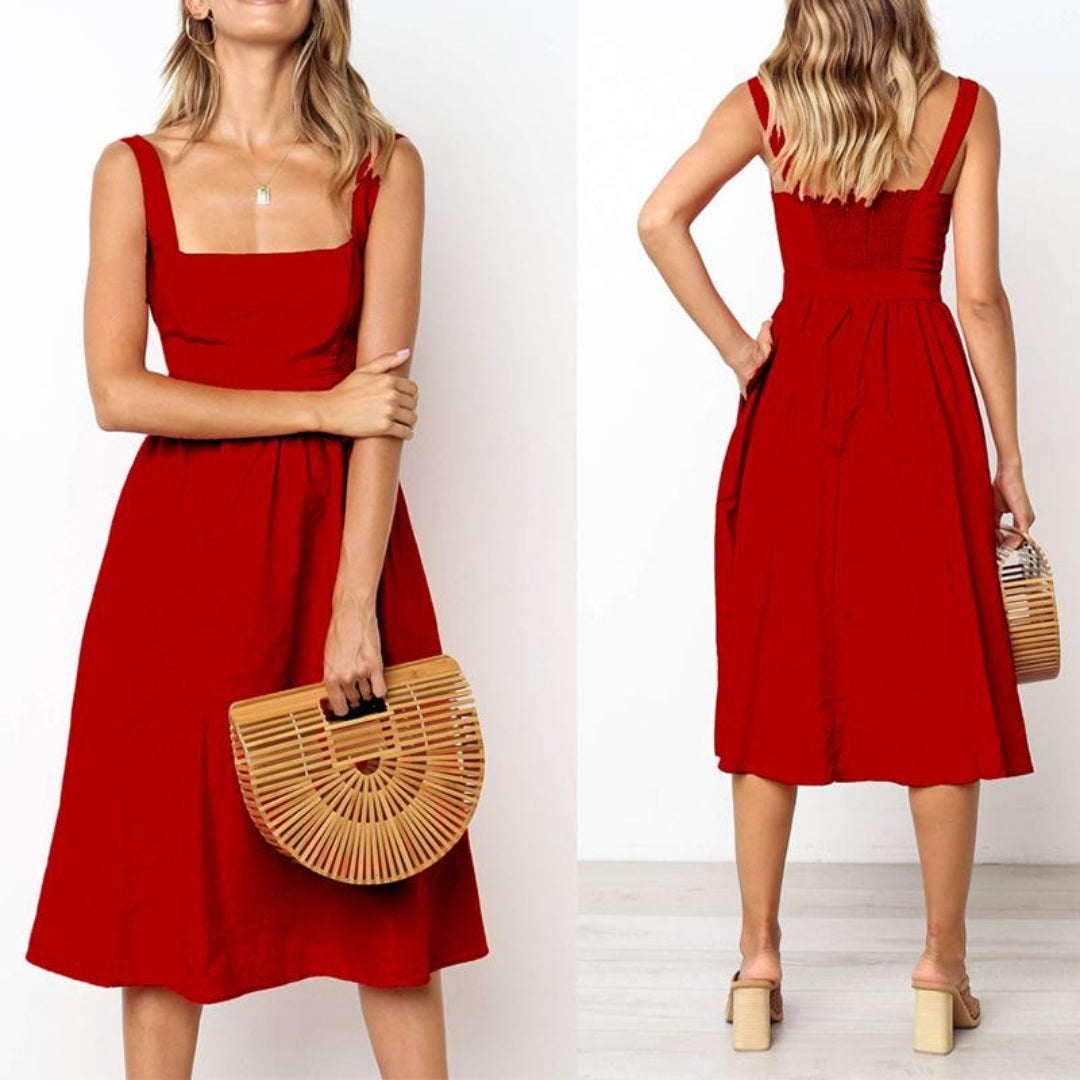 Ärmelloses Midikleid in A-Linie für Damen
