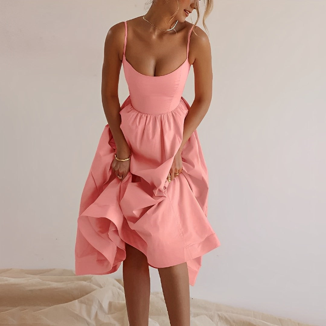 Ärmelloses Midikleid in A-Linie für Damen