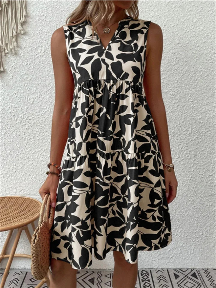 Ärmelloses Midikleid in A-Linie für Damen