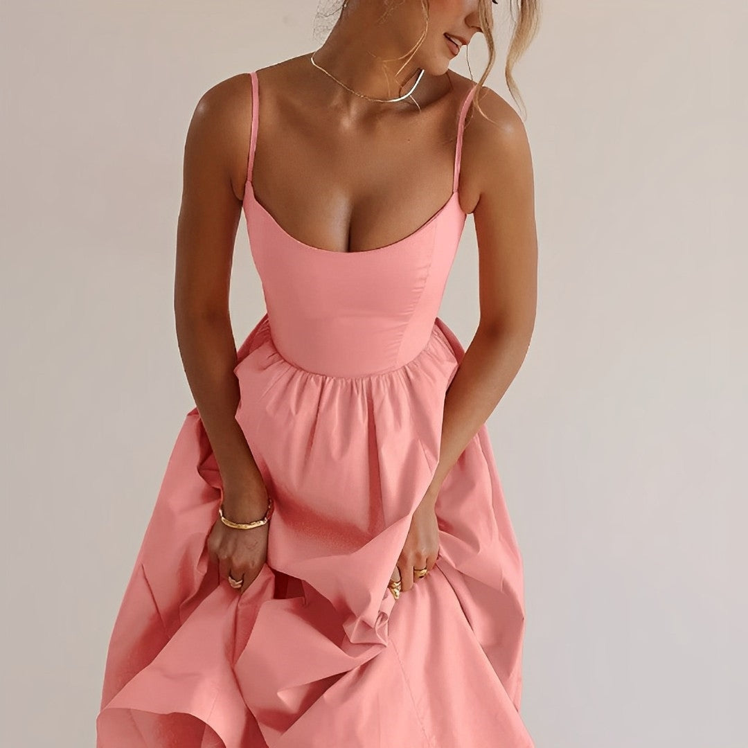 Ärmelloses Midikleid in A-Linie für Damen