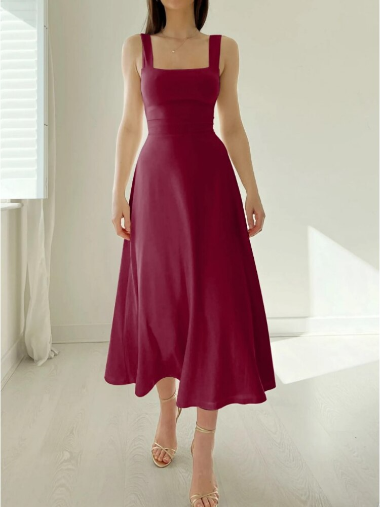 Ärmelloses Midikleid in A-Linie für Damen