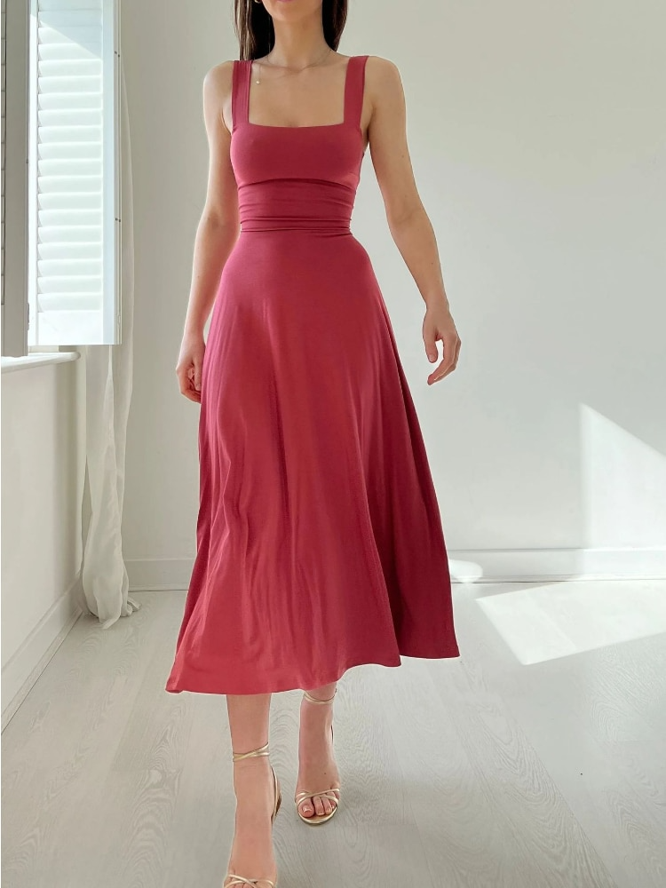 Ärmelloses Midikleid in A-Linie für Damen