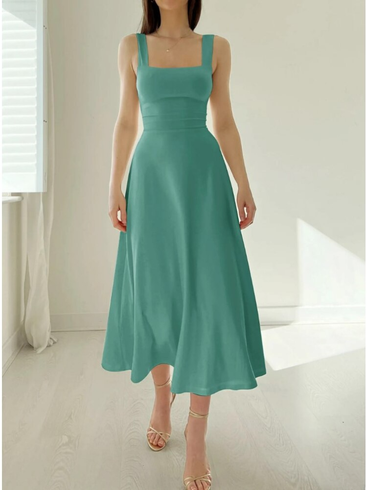 Ärmelloses Midikleid in A-Linie für Damen