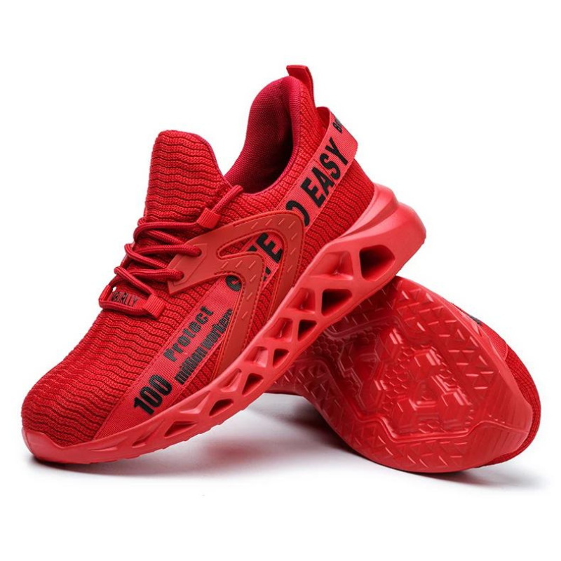 Atmungsaktive Flyknit-Arbeitsschuhe mit Stahlkappe und Kevlar-Sohle