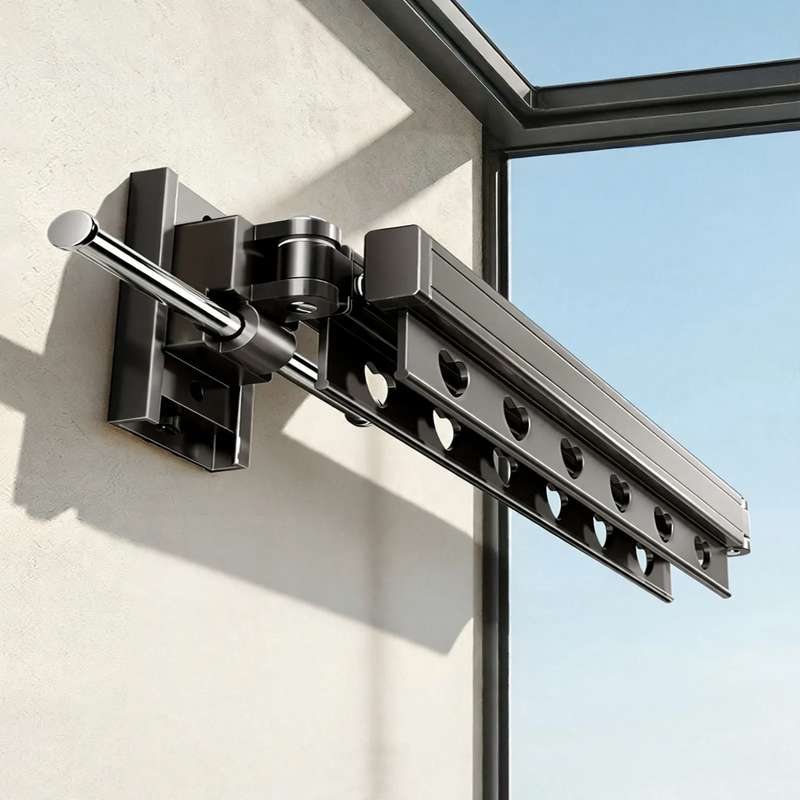 Ausziehbare Wäschestange zur Wandmontage aus Aluminium