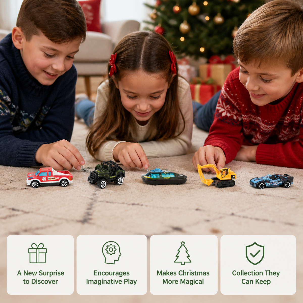 Auto-Adventskalender für Kinder – 24 Die-Cast-Spielzeugautos zu Weihnachten