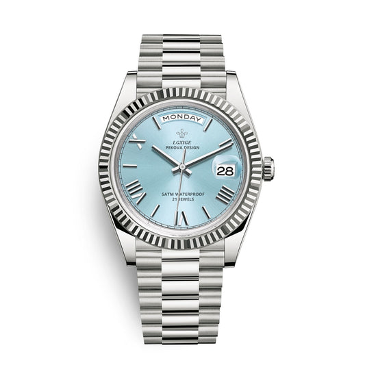 Automatische Herrenuhr mit Tages- und Datumsanzeige – Zeitlos und elegant