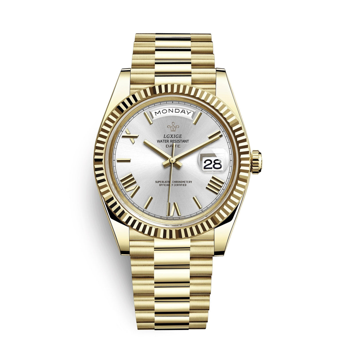 Automatische Herrenuhr mit Tages- und Datumsanzeige – Zeitlos und elegant