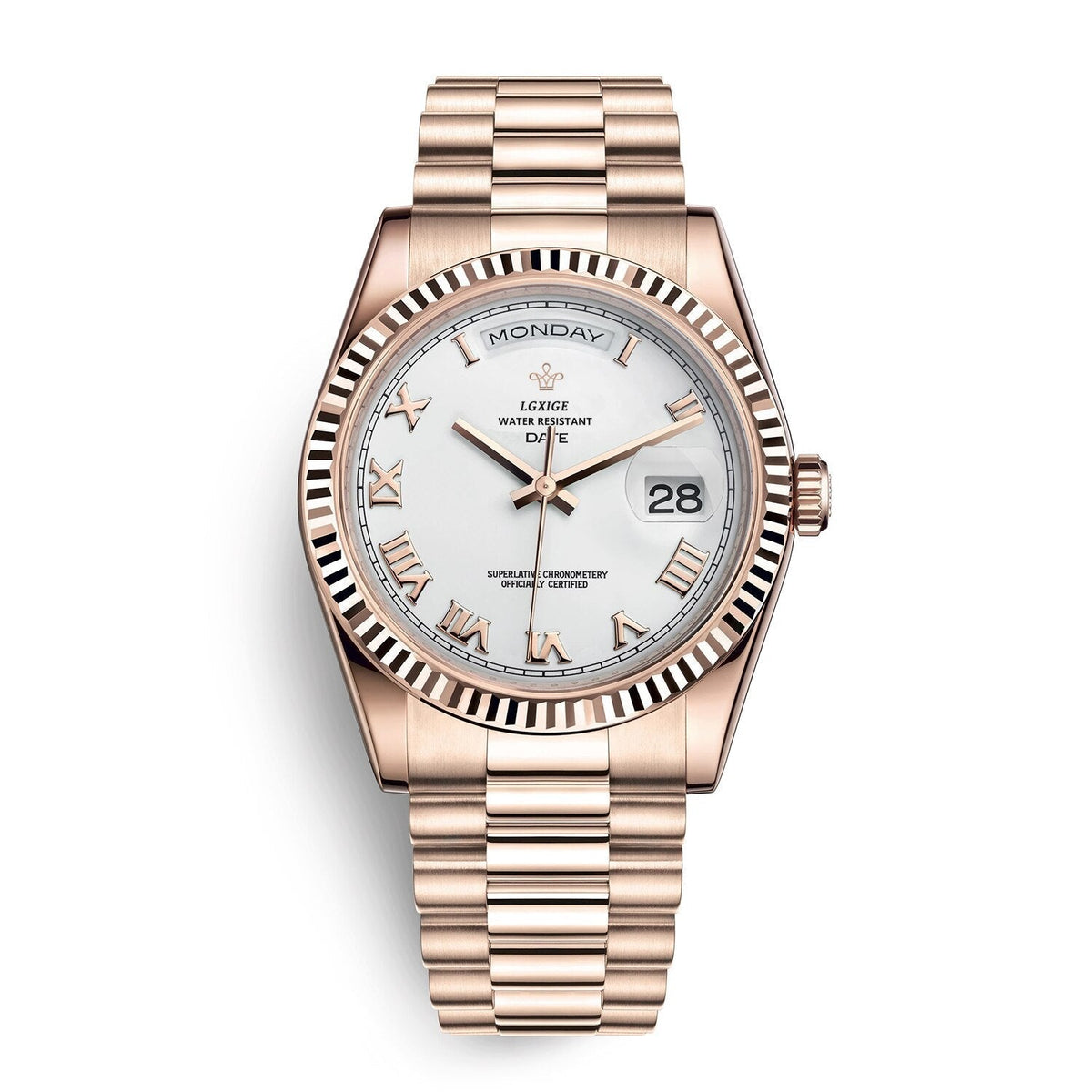 Automatische Herrenuhr mit Tages- und Datumsanzeige – Zeitlos und elegant