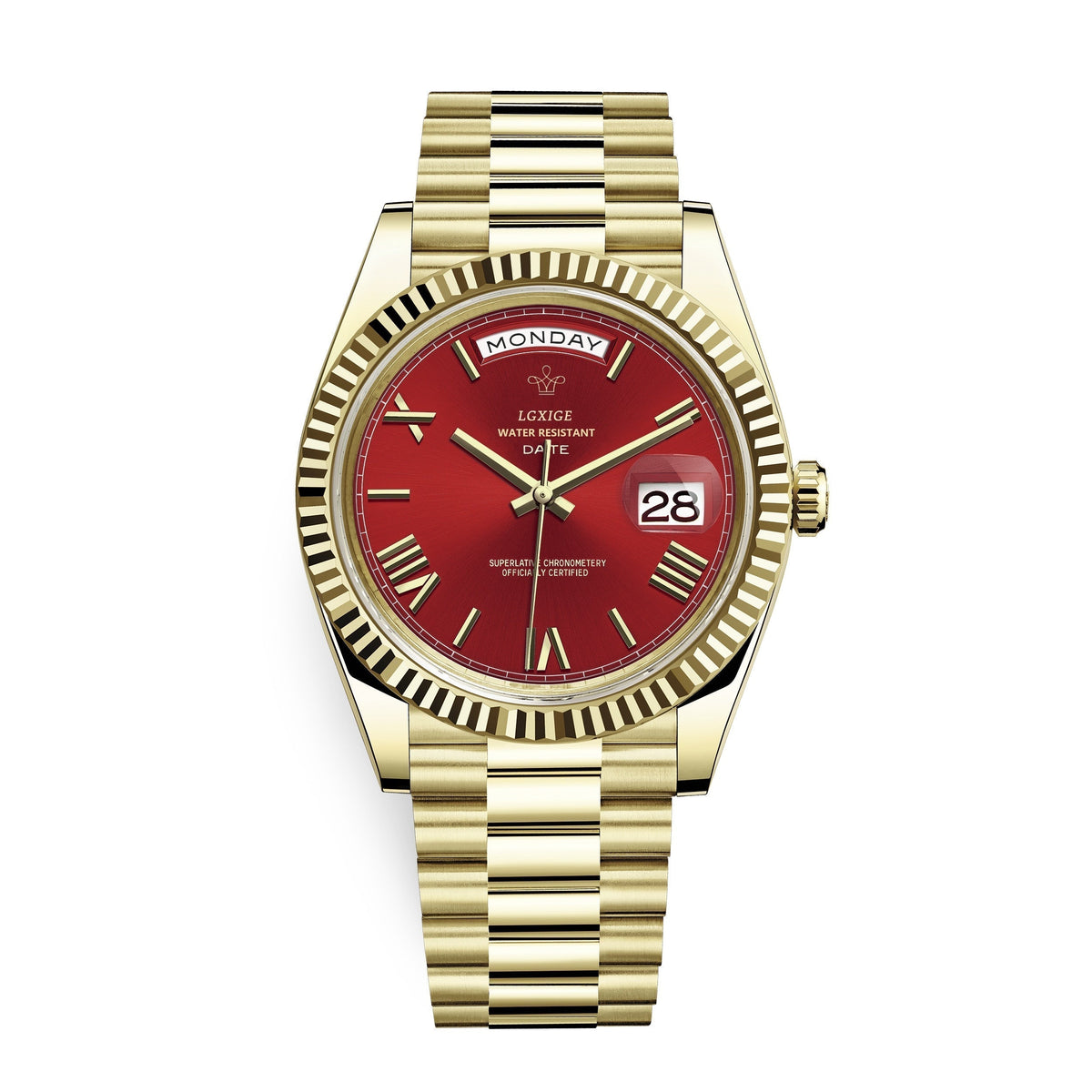 Automatische Herrenuhr mit Tages- und Datumsanzeige – Zeitlos und elegant