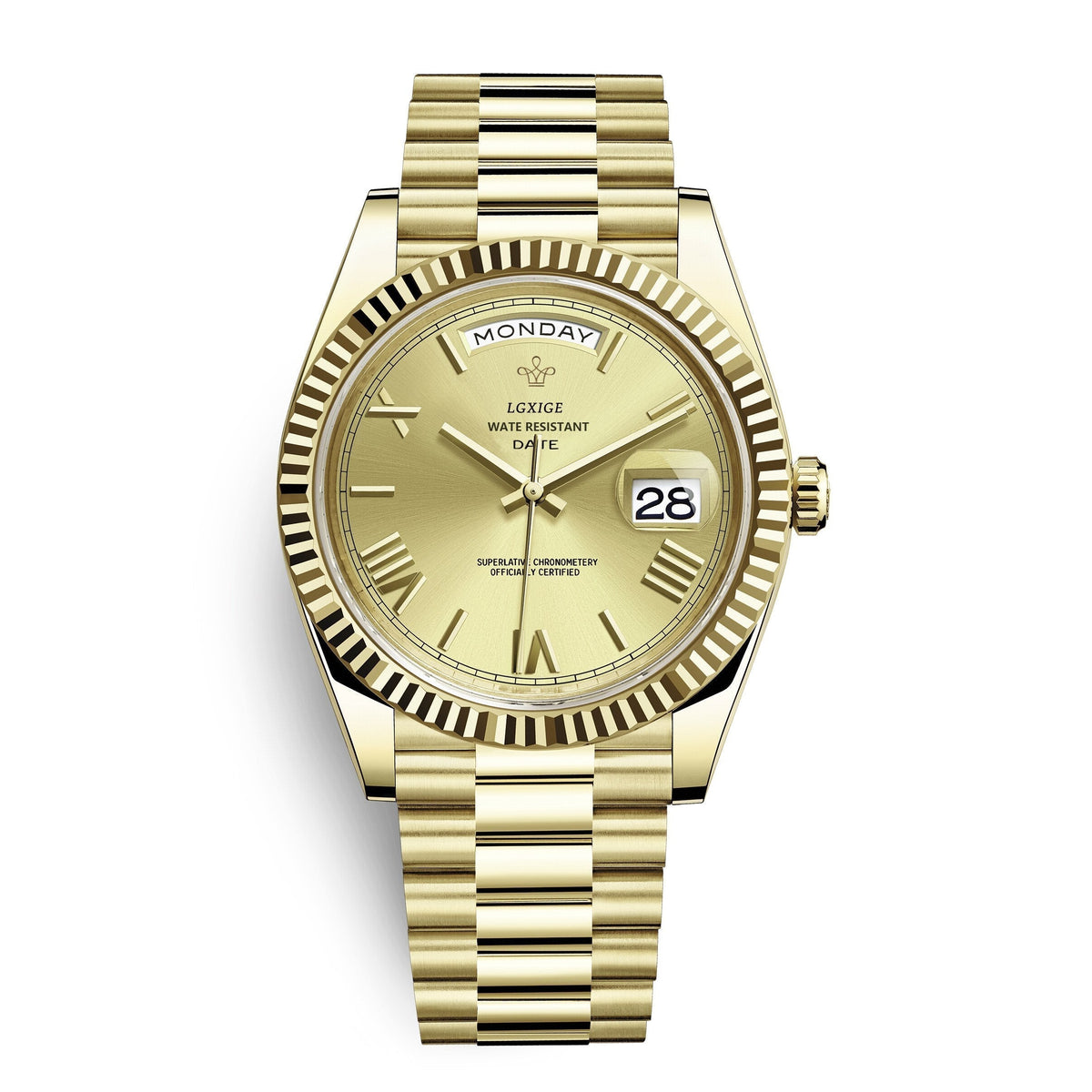 Automatische Herrenuhr mit Tages- und Datumsanzeige – Zeitlos und elegant