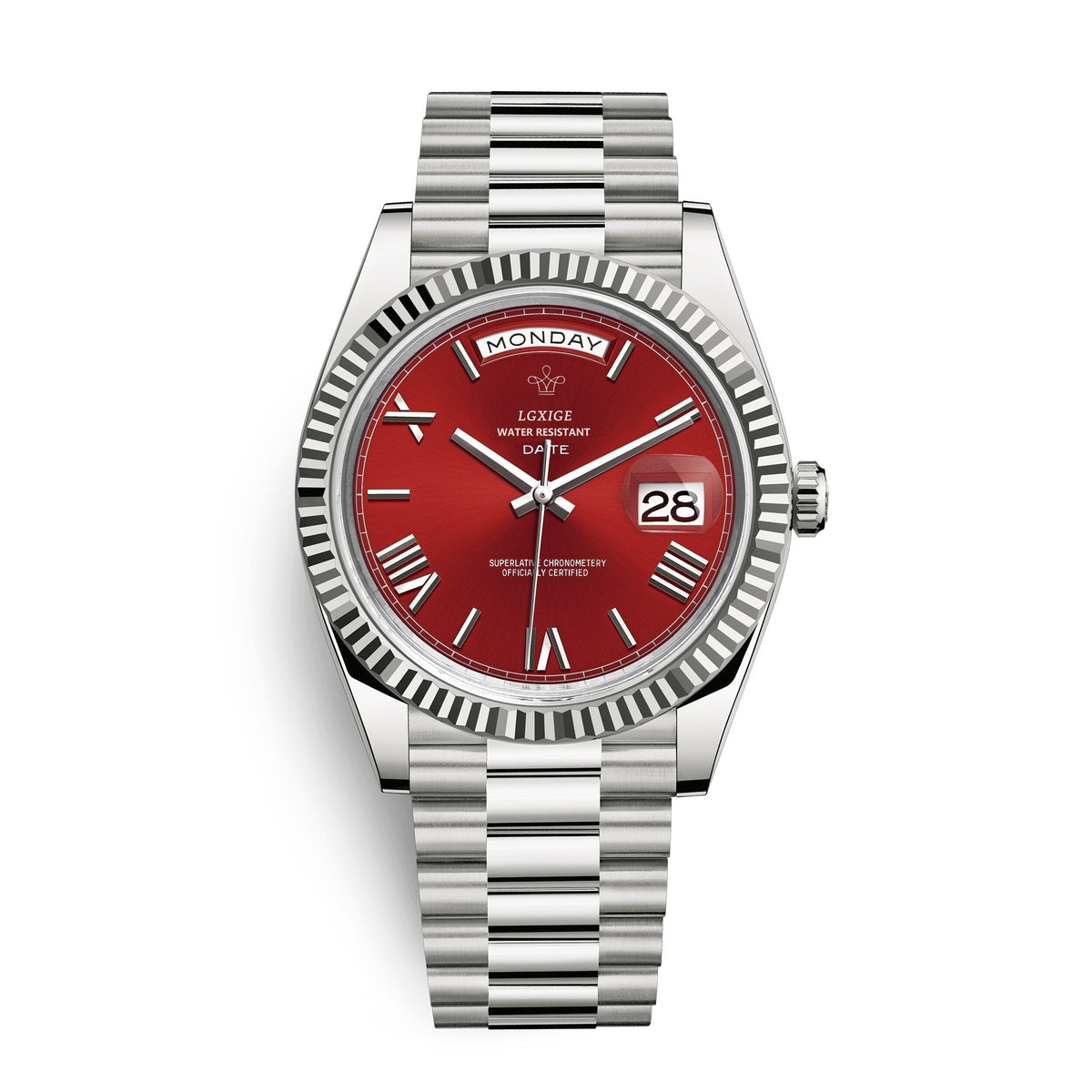 Automatische Herrenuhr mit Tages- und Datumsanzeige – Zeitlos und elegant