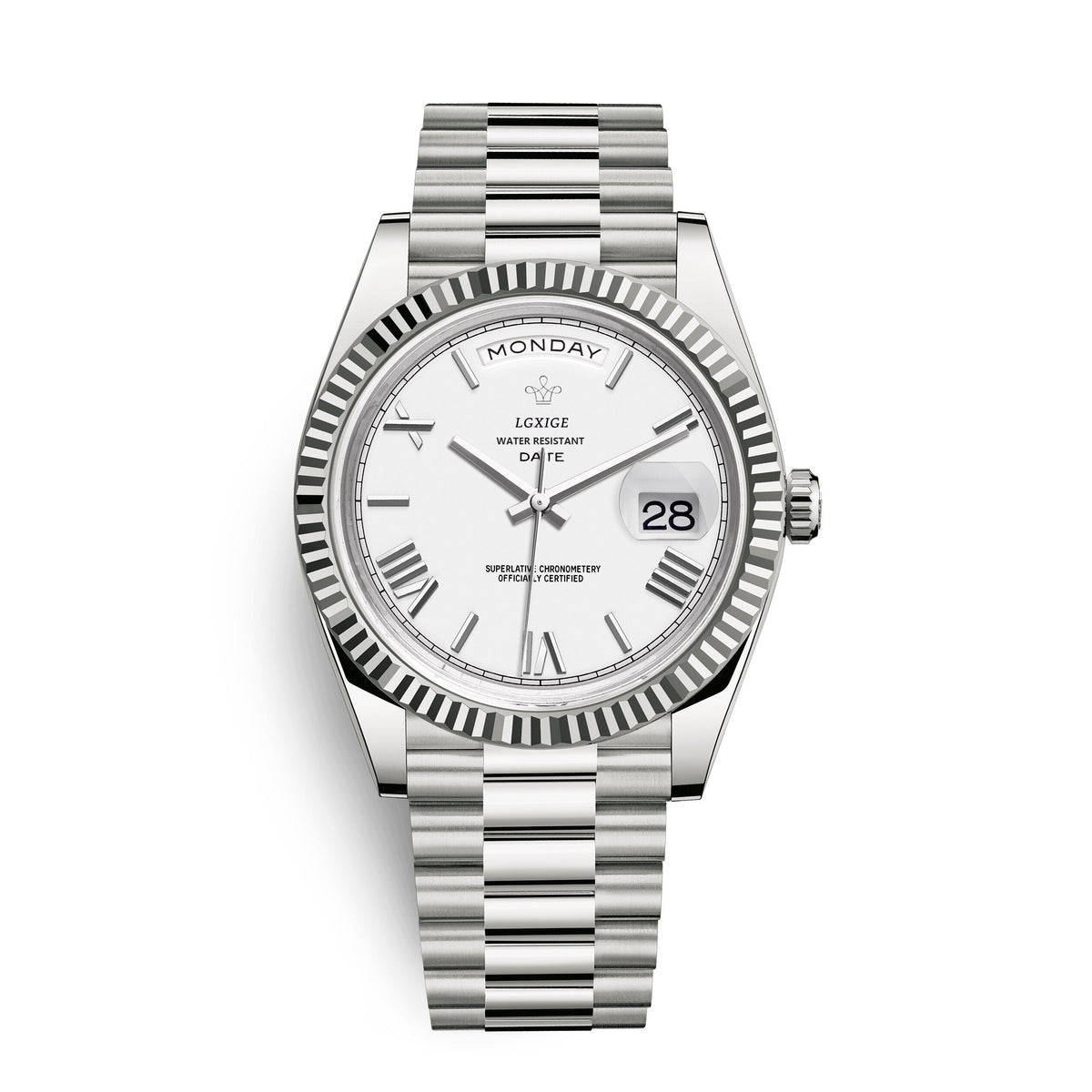 Automatische Herrenuhr mit Tages- und Datumsanzeige – Zeitlos und elegant