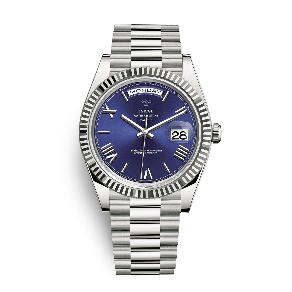 Automatische Herrenuhr mit Tages- und Datumsanzeige – Zeitlos und elegant