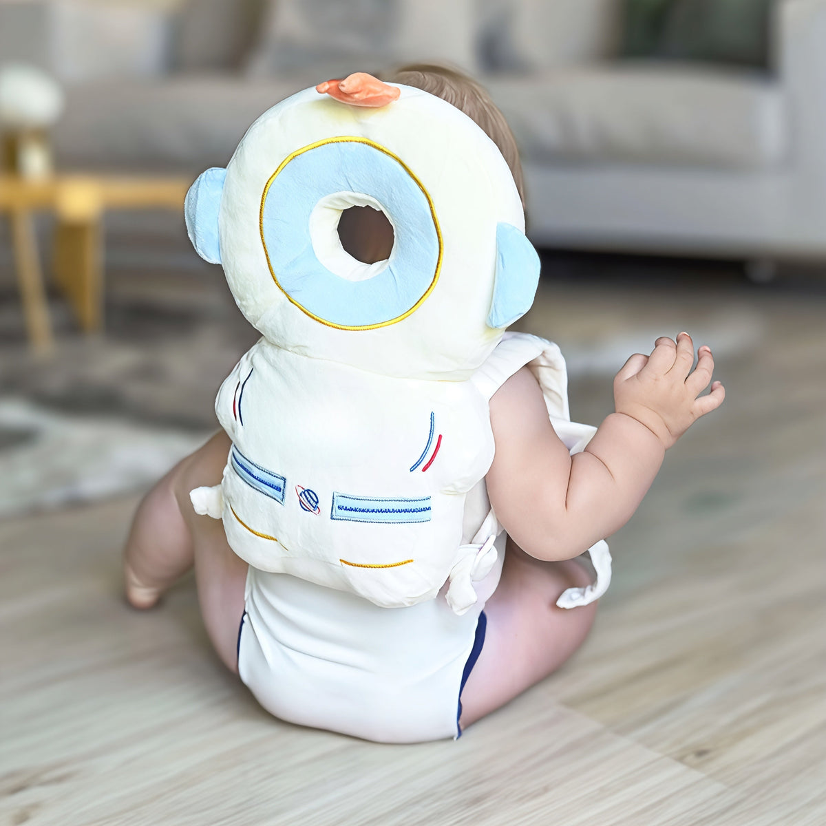 Baby-Kopfschutzkissen als Sicherheitsrucksack