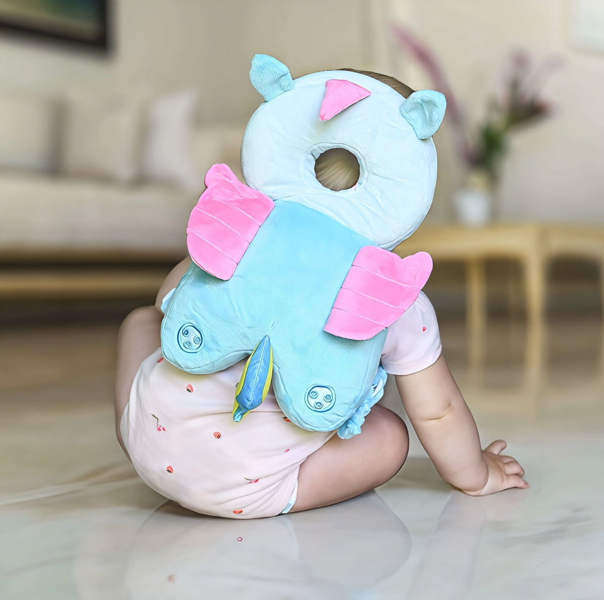 Baby-Kopfschutzkissen als Sicherheitsrucksack