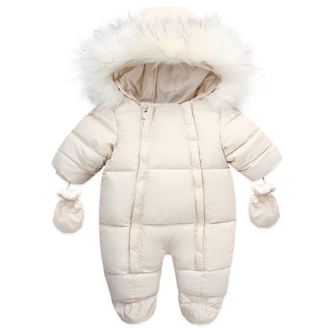 Baby-Winteroverall mit integrierten Handschuhen