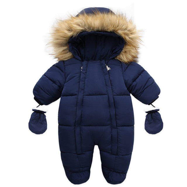 Baby-Winteroverall mit integrierten Handschuhen