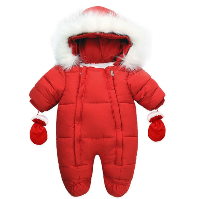 Baby-Winteroverall mit integrierten Handschuhen