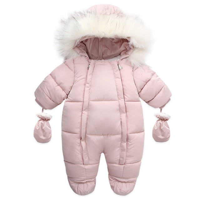 Baby-Winteroverall mit integrierten Handschuhen