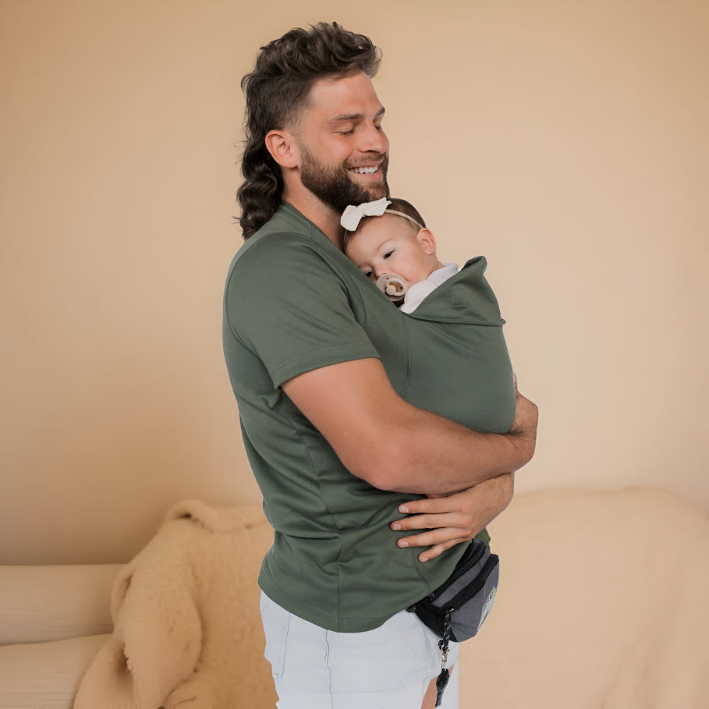 Babytrage-T-Shirt im Tragetuch-Stil für freihändiges Tragen
