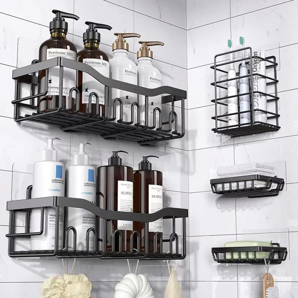 Badezimmer-Aufbewahrungsset zur Wandmontage aus Edelstahl (5-teilig)