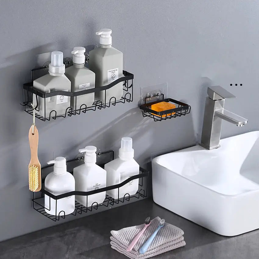 Badezimmer-Aufbewahrungsset zur Wandmontage aus Edelstahl (5-teilig)