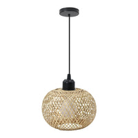 Bambus-Deckenleuchte | Handgeflochtene LED-Rattanleuchte