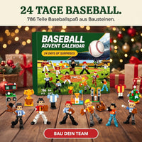 Baseball-Adventskalender, 786 Teile Spieler und Stadion aus Bausteinen