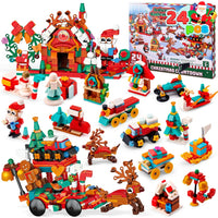 Baustein-Adventskalender mit täglichen Mini-Sets und zwei größeren Modellen für den Festtagstisch