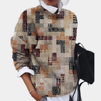 Bedruckter Damen-Pullover mit Rundhalsausschnitt