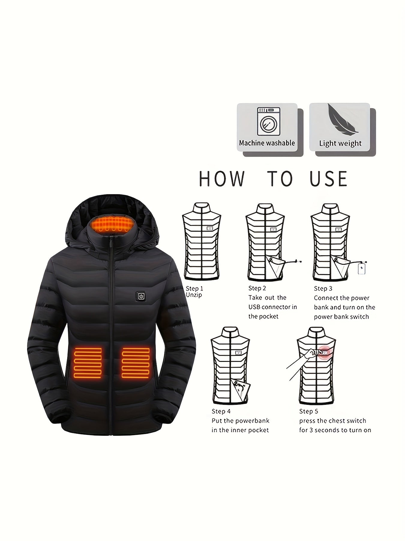 Beheizbare Damenjacke – per USB aufladbar und leicht