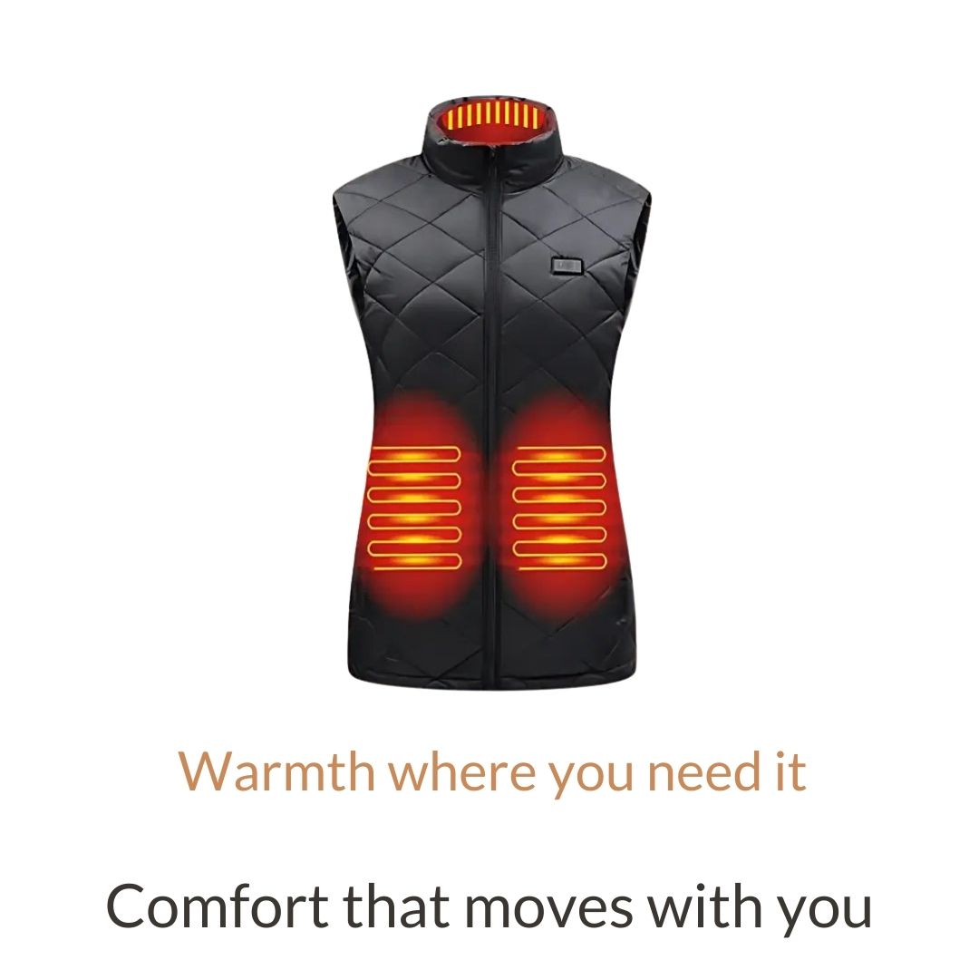 Beheizbare Weste für Damen – Leichte elektrische Steppweste mit einstellbaren Heizstufen