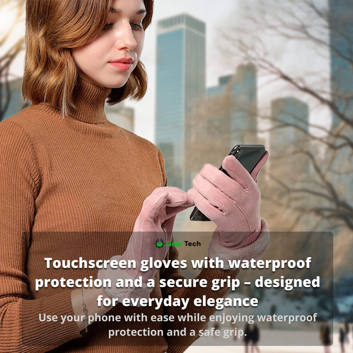 Beheizbare Winterhandschuhe für Damen – wasserdichte Thermo-Handschuhe mit Touchscreen-Funktion, über USB aufladbar